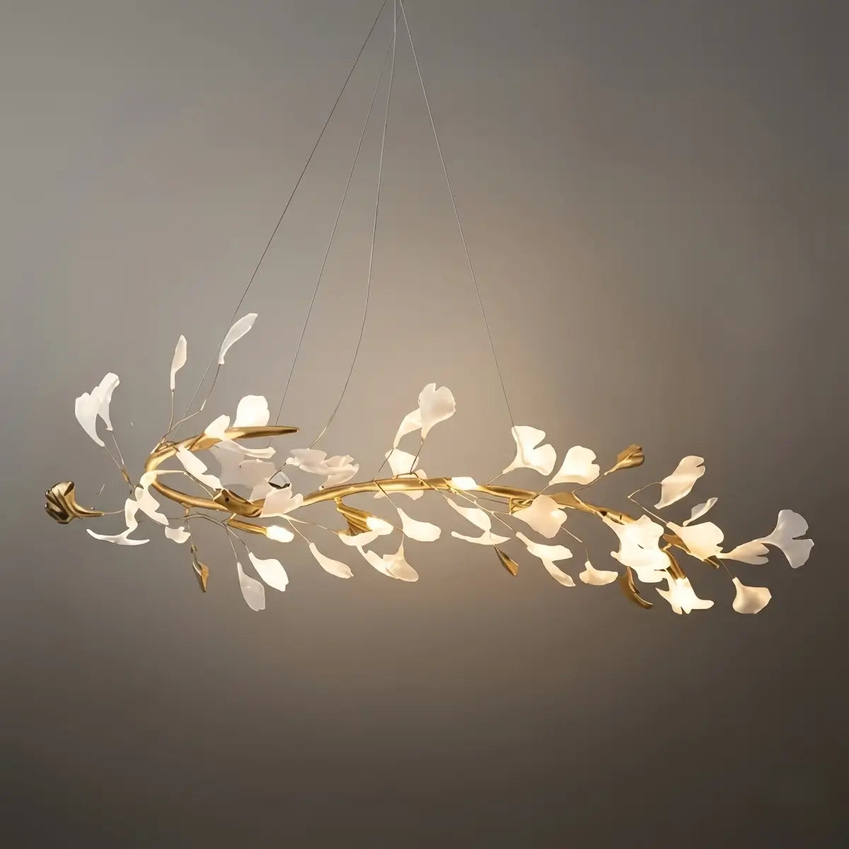 Lámpara de araña Excelis Art Déco - Cerámica/Metal dorado para sala de estar