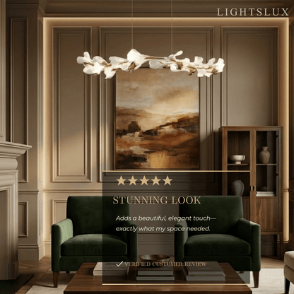 Excelis Art Deco Chandelier - Gold Ceramic/Metal for Living Room