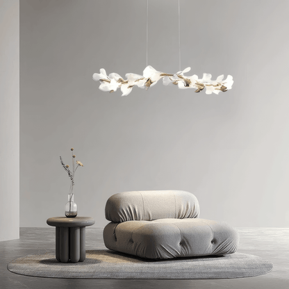 Art Deco Chandelier - Gold Ceramic/Metal for Living Room