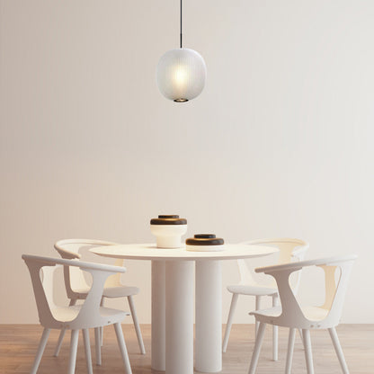 Vetro Modern Cylinder Pendant Light - Frosted Glass & Metal for Living Room