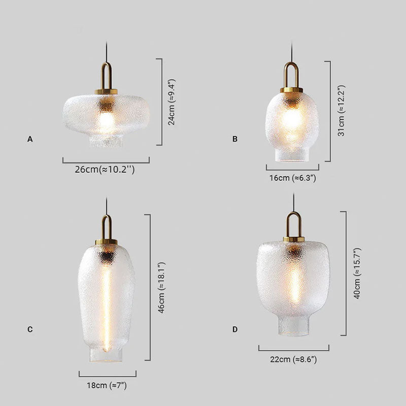 Glass pendant light with 4 styles