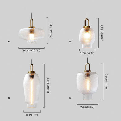 Glass pendant light with 4 styles