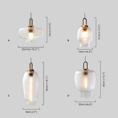 Glass pendant light with 4 styles