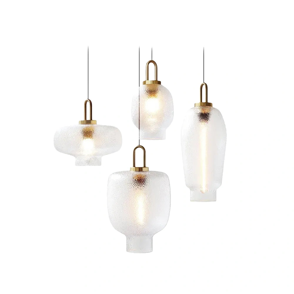 Vetro Industrial Glass Bottle Pendant Light – Clear Metal Fixture for Kitchen, 4 Styles