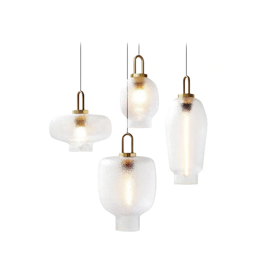 Vetro Industrial Glass Bottle Pendant Light – Clear Metal Fixture for Kitchen, 4 Styles