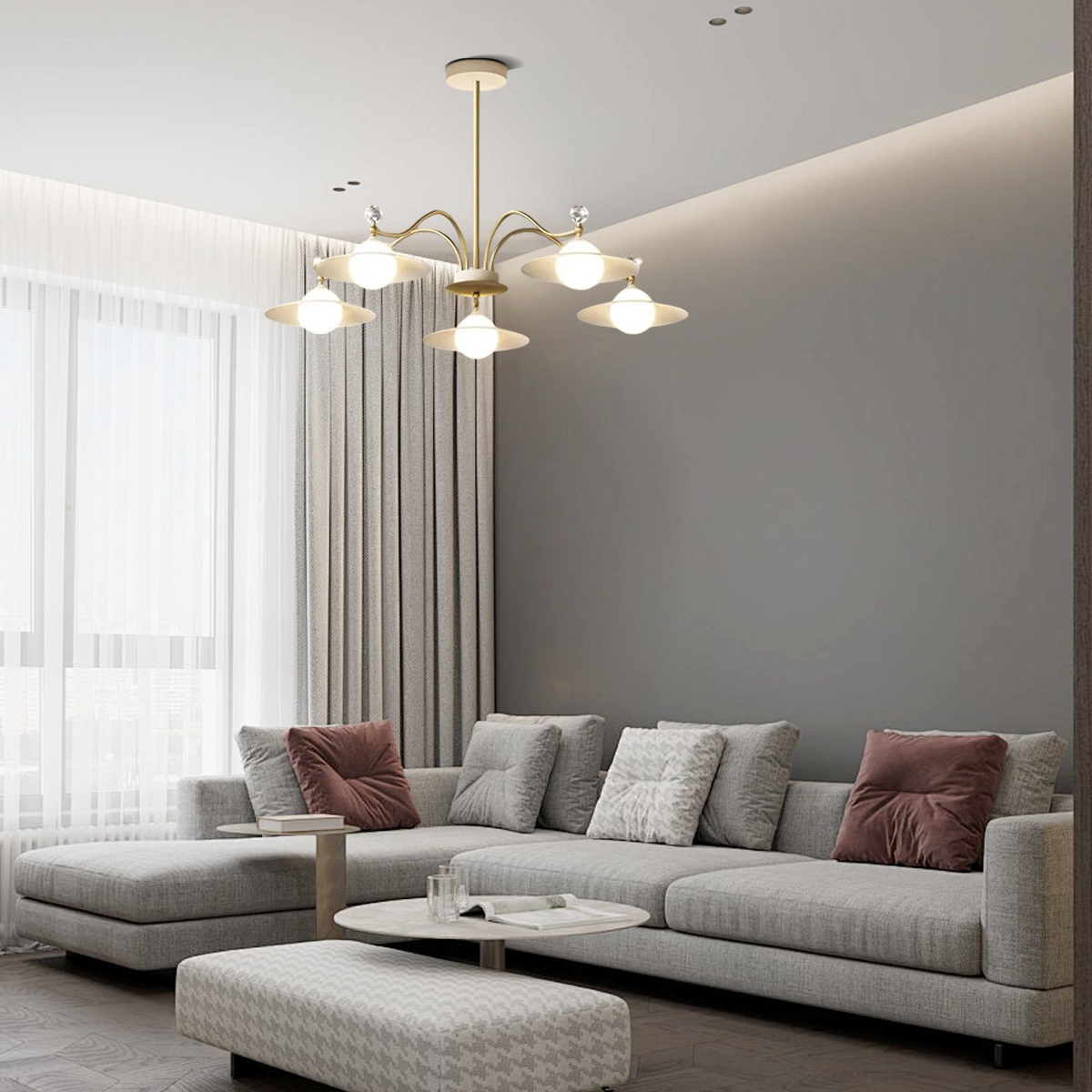  Modern Crystal Chandelier - 6/8 Head 