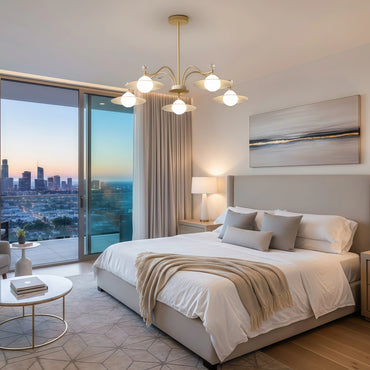 Nebula Modern Crystal Chandelier - 6/8 Head Gold Metal & Glass for Living/Dining Room