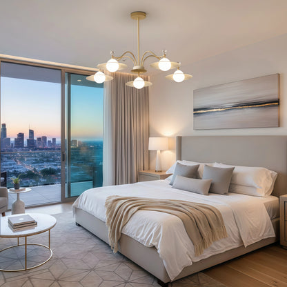 Nebula Modern Crystal Chandelier - 6/8 Head Gold Metal & Glass for Living/Dining Room