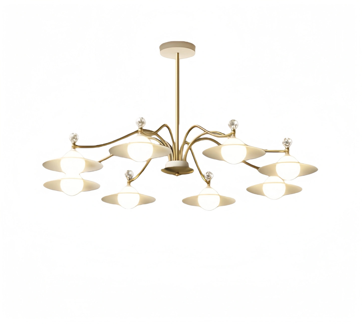 Nebula Modern Crystal Chandelier - 6/8 Head Gold Metal & Glass for Living/Dining Room
