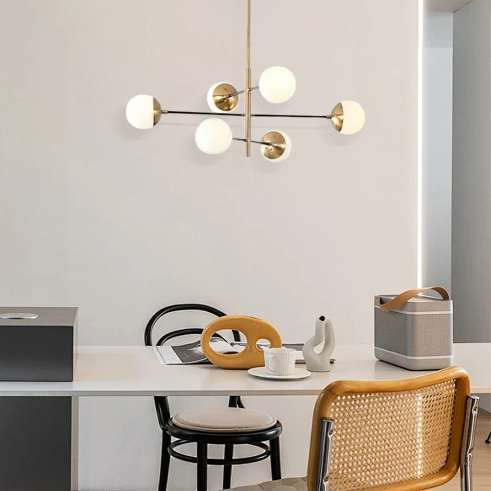 Gold Chandelier – Multi Globe Metal/Glass Dining Room