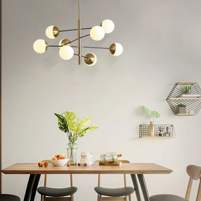 Gold Chandelier – Multi Globe Metal/Glass Dining Room