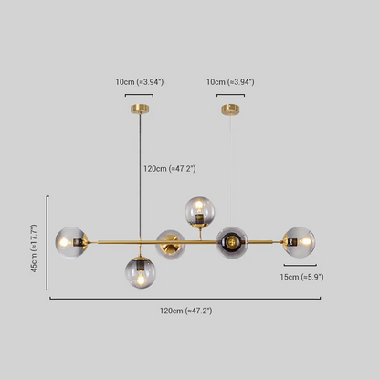 Modern Gold Bubble Chandelier Dimensions