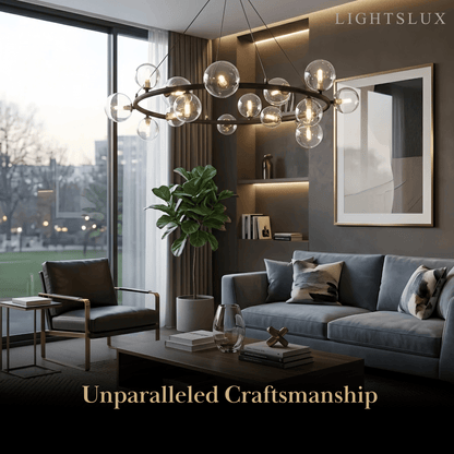 Chandelier - Metal Frame with Bubble Design for Living Room