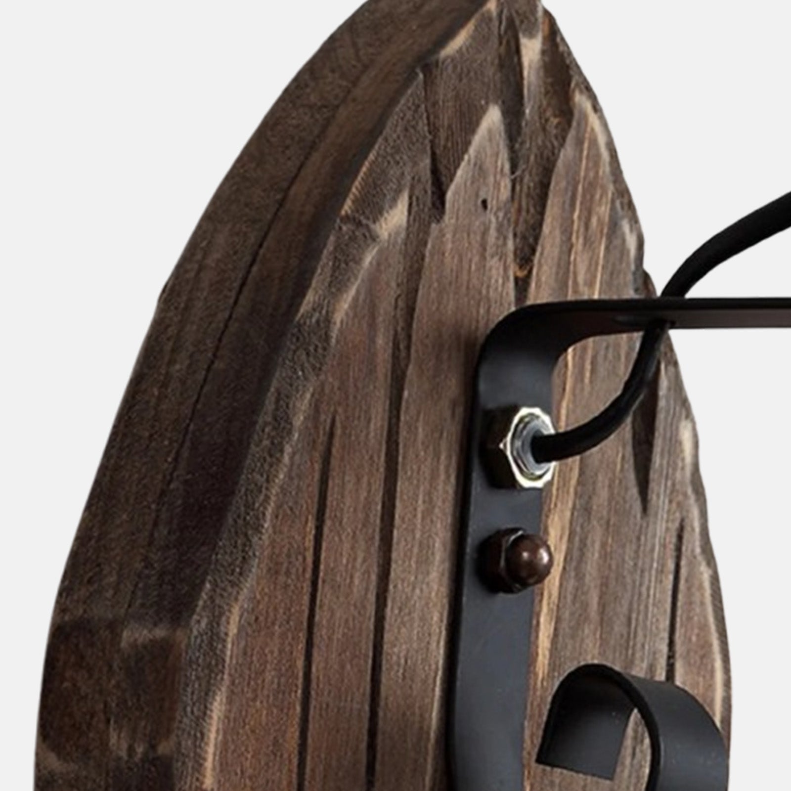 Wall Lamp — Black Metal & Wood for Dining Room 