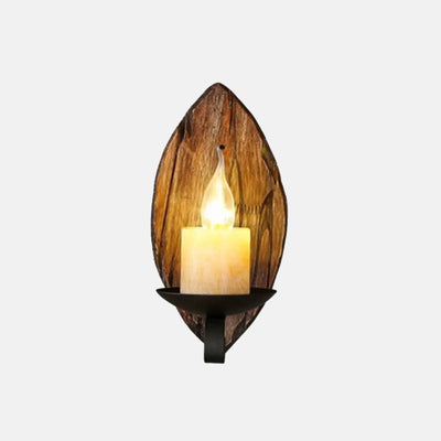 Vintage Wood & Metal Wall Lamp
