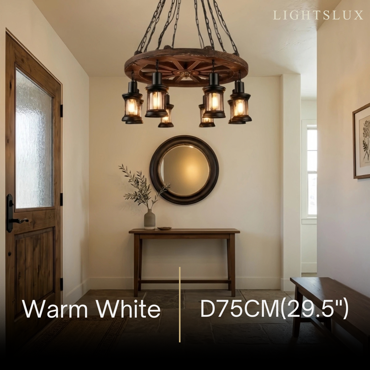 Irondale Vintage Rudder Pendant Light — Wood & Metal Industrial for Entryway