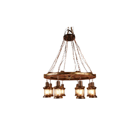 Irondale Vintage Rudder Pendant Light — Wood & Metal Industrial for Kitchen/Dining Room