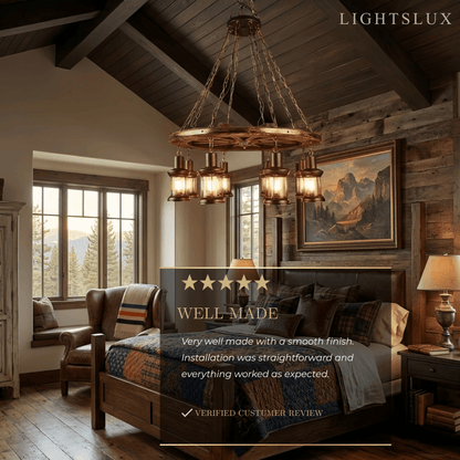 Irondale Vintage Rudder Pendant Light — Wood & Metal Industrial for Kitchen/Dining Room