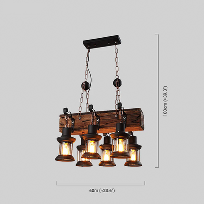 Rectangular Pendant Light – Wood & Metal Lantern Dimensions
