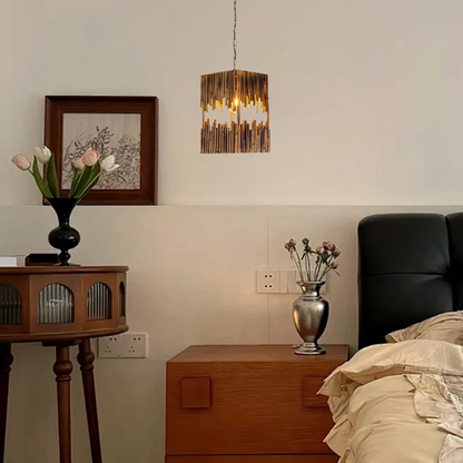 Vintage Rectangular Pendant Light for Bedroom