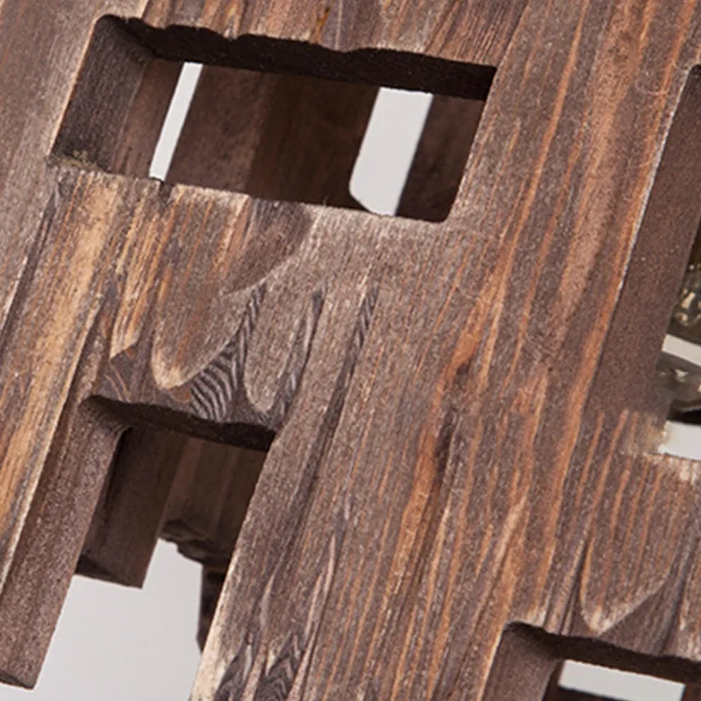 Rustic Wood Pendant Light - Rectangular Wood 