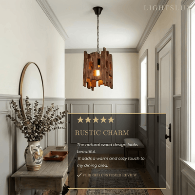 Zenno Rustic Wood Pendant Light