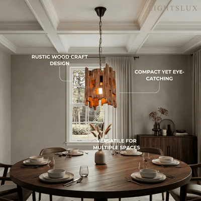 Zenno Rustic Wood Pendant Light