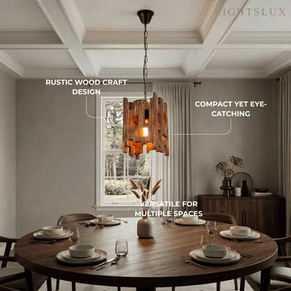Zenno Rustic Wood Pendant Light