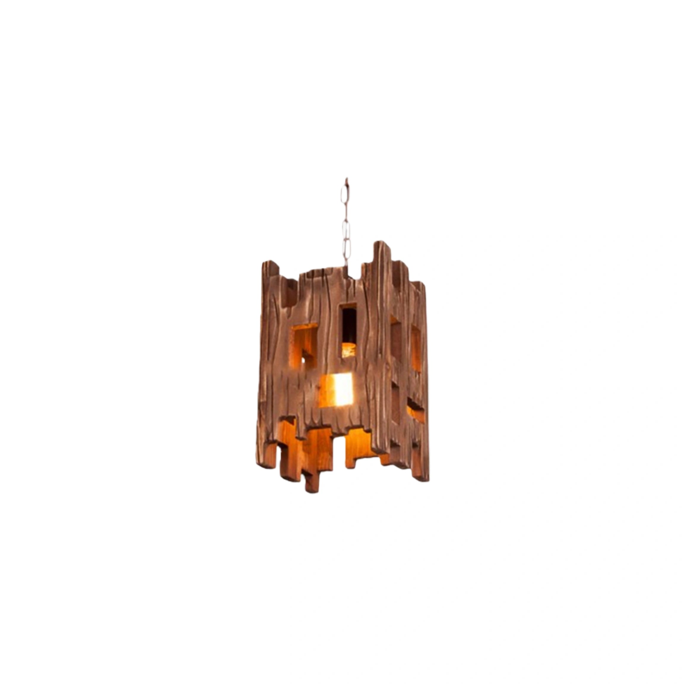 Pendant Light - Rectangular Wood for Dining Room, Bedroom