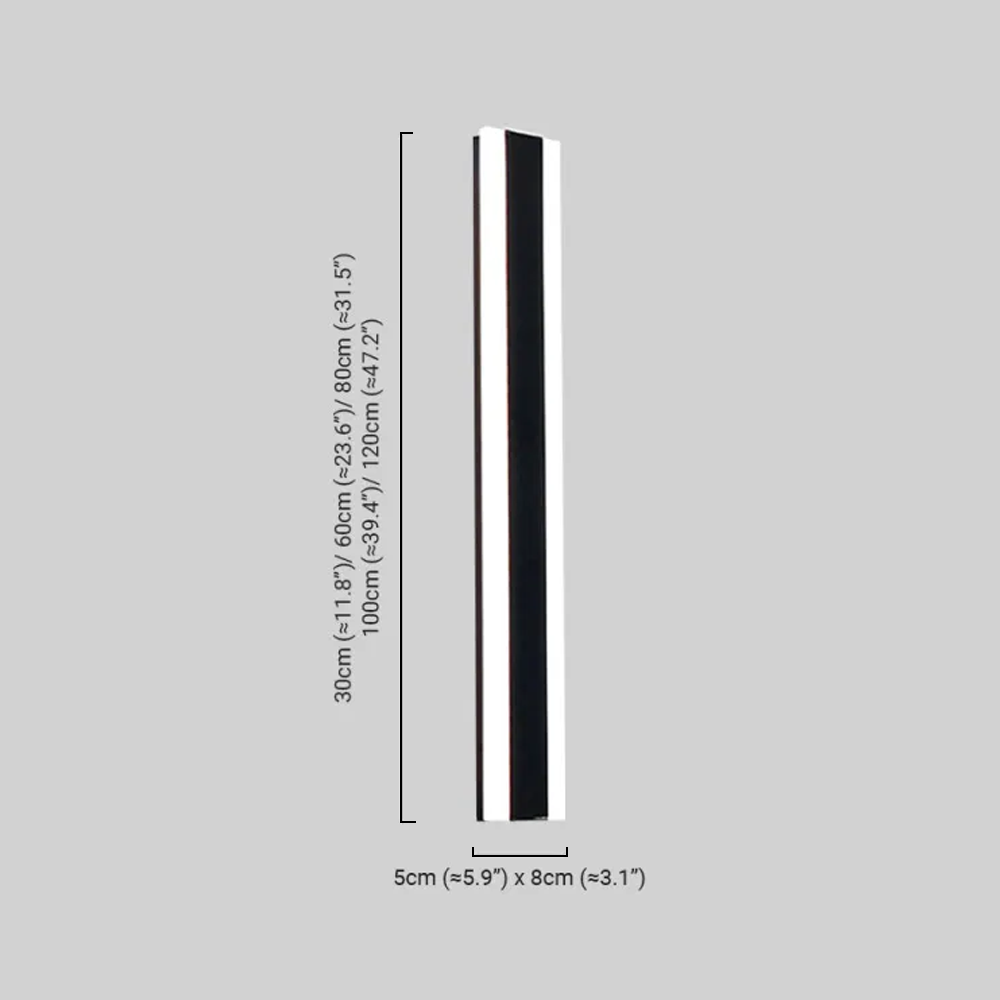 Minimalist Black Sensor Wall Lamp Dimension
