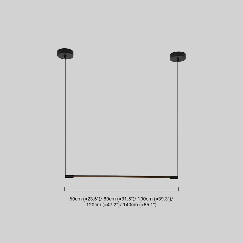 Minimalist Linear Black Pendant Light Dimension