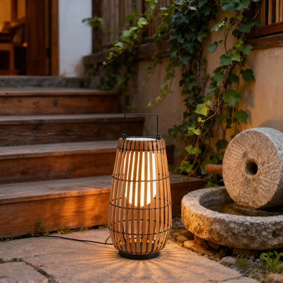 Modern Wooden Path Lamp - Brown