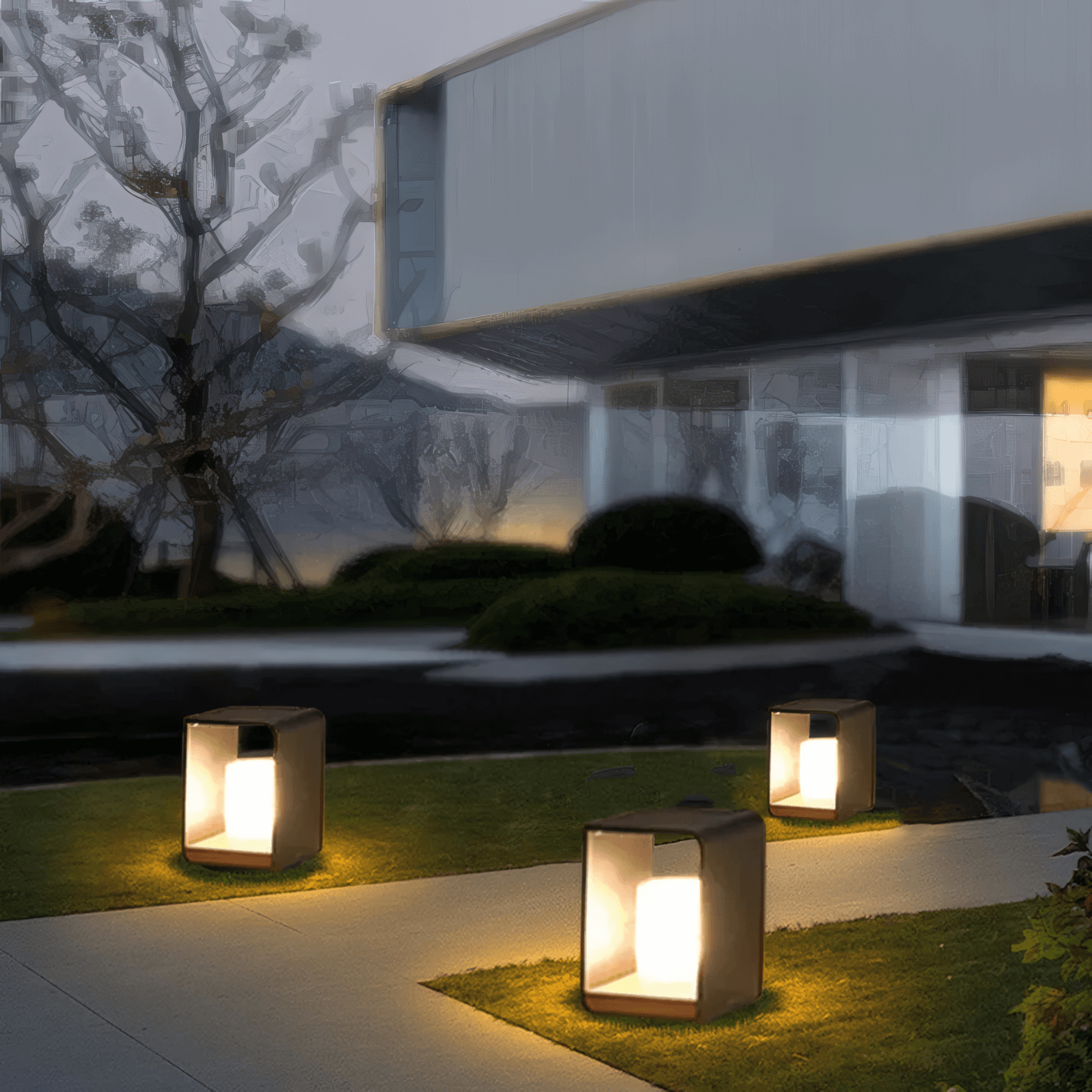 Modern Black Outdoor Lamp Outdoor Garden Lawn