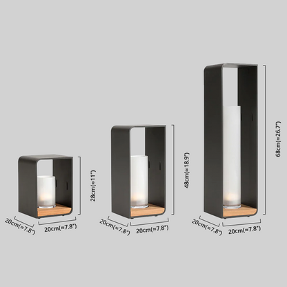 Modern Black Outdoor Lamp Size