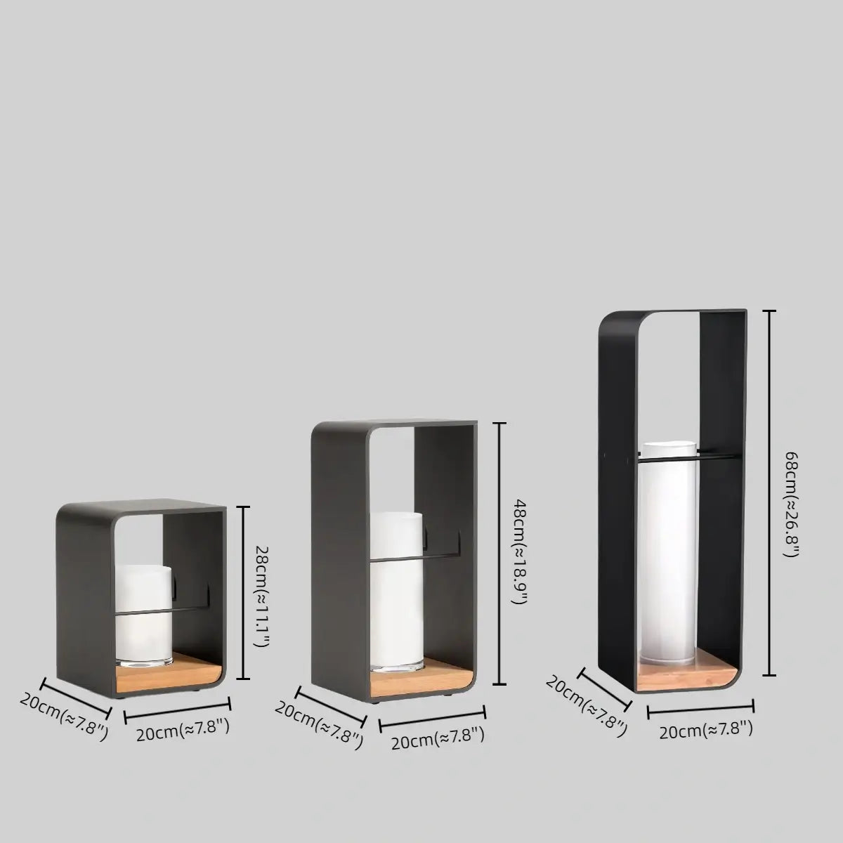 Solar-Powered Outdoor Path Light -- Black Metal