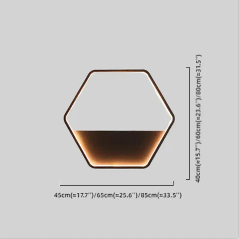 Art Deco Outdoor Wall Lamp - Black Metal Hexagon Design for Courtyard