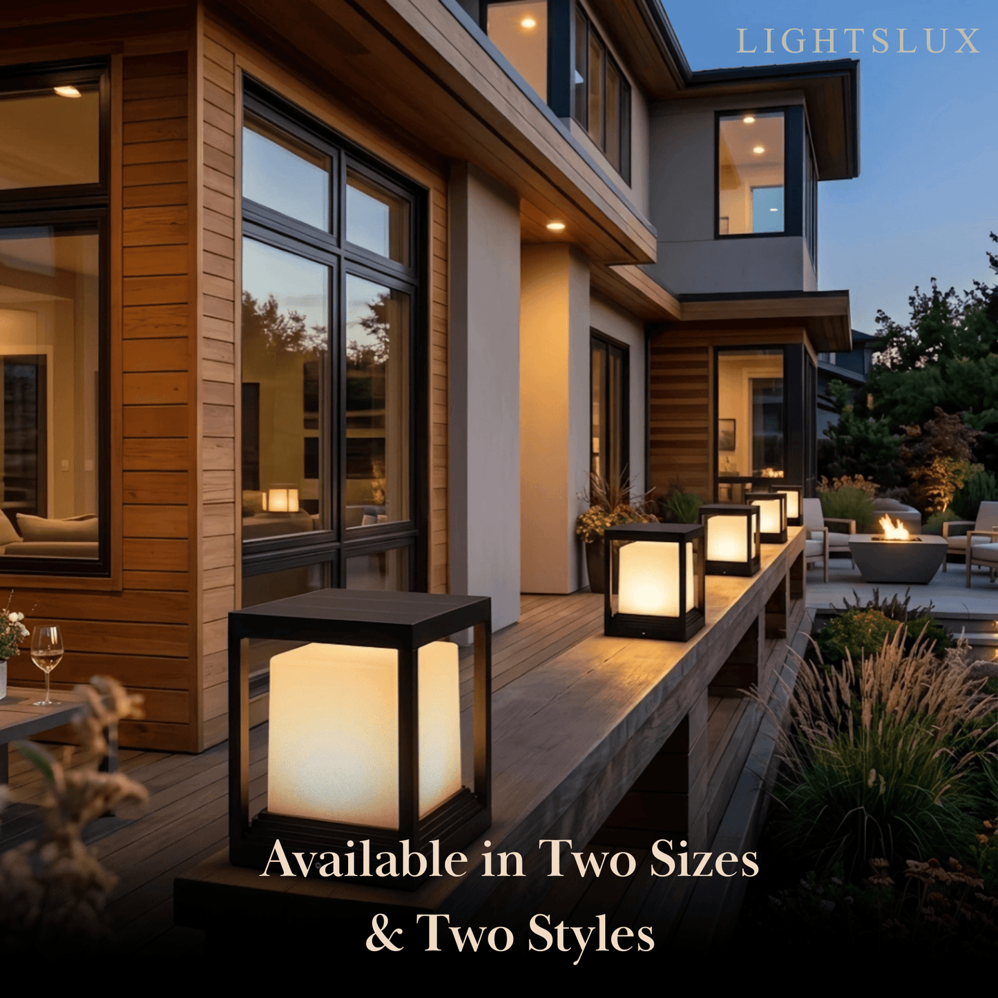 Arcato Modern Square Outdoor Pillar Light