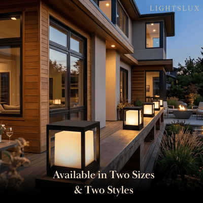 Arcato Modern Square Outdoor Pillar Light