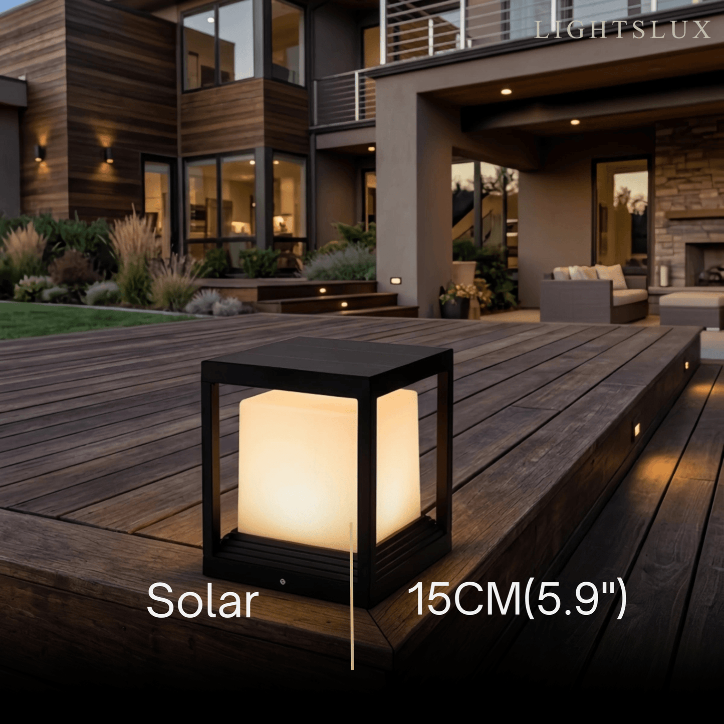 Arcato Modern Square Outdoor Pillar Light