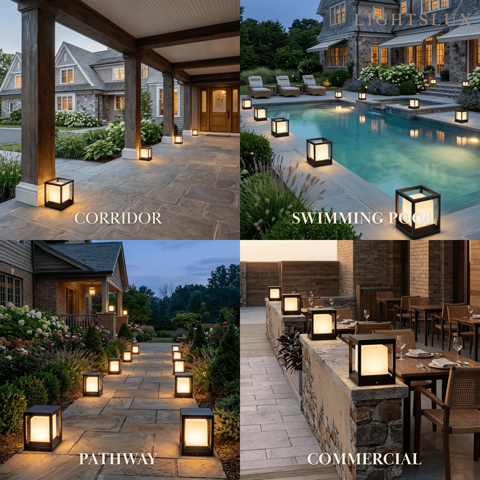 Arcato Modern Square Outdoor Pillar Light