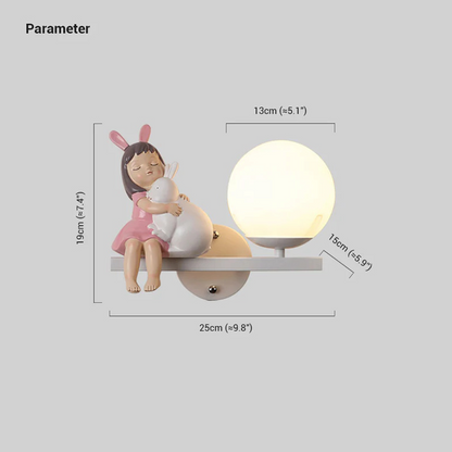  Art Deco Wall Lamp – Pink & White Metal/Glass Globular