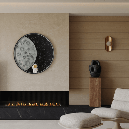 Art Deco Metal Indoor Wall Light for Living Room