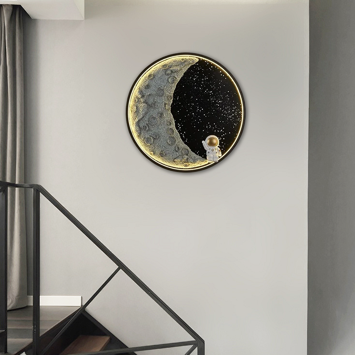 Astronaut Wall Lamp - Modern Moon Metal Light