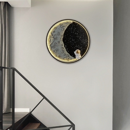 Astronaut Wall Lamp - Modern Moon Metal Light