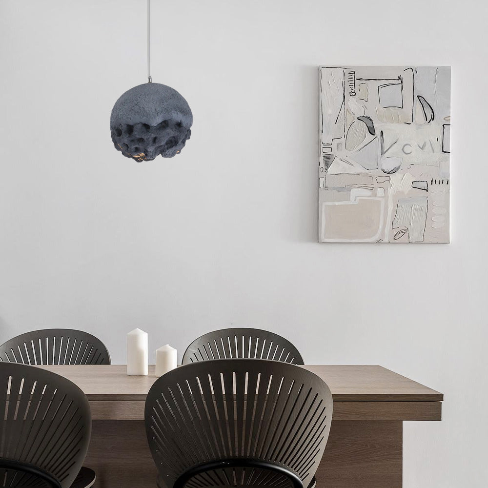 Art Deco Blue Pendant Light - Resin