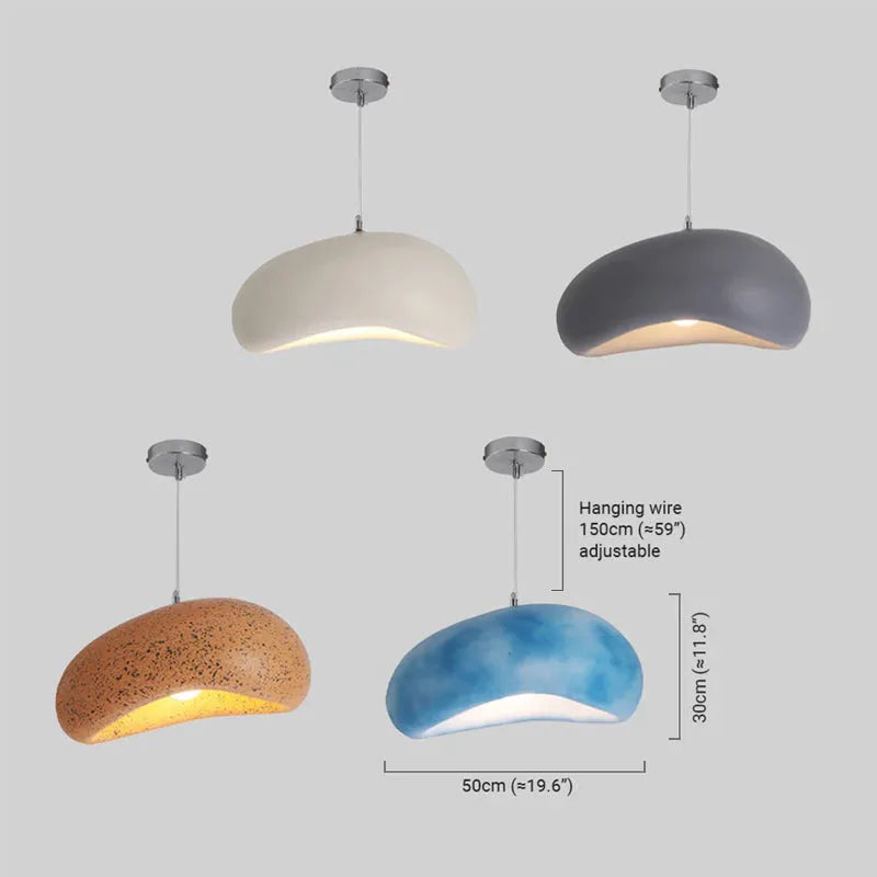 Modern Bread-Shaped Pendant Light Size
