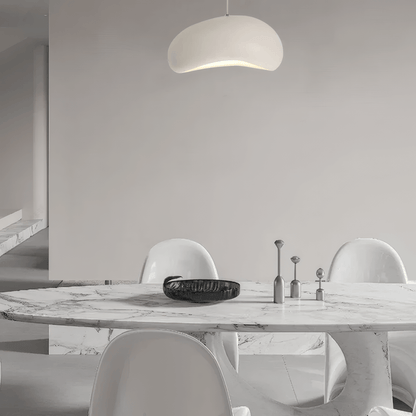 Modern White Pendant Light Bread Shape for Dining Room 