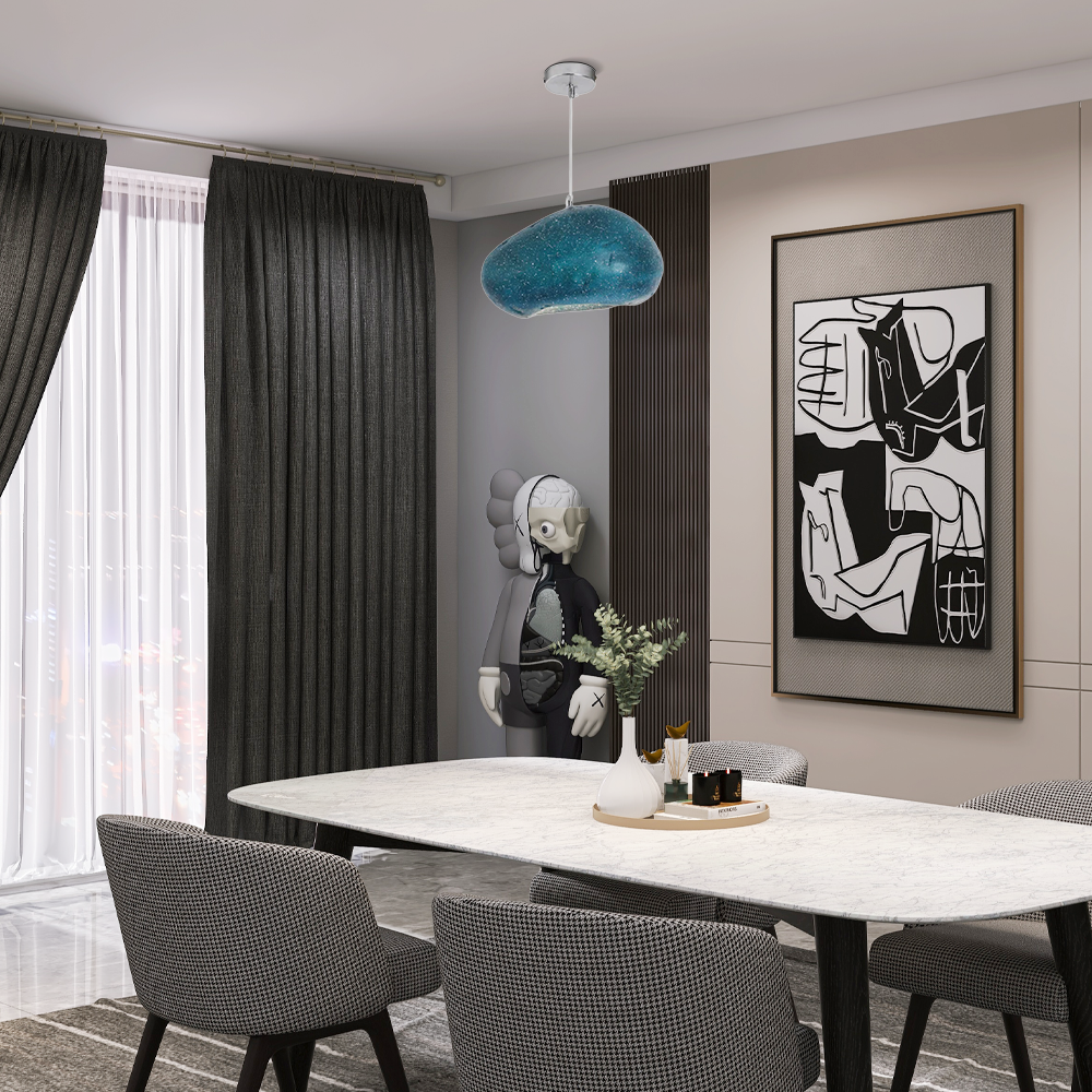 Art Deco Blue Pendant Light –