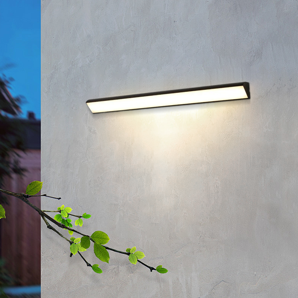 Minimalist Black Outdoor Wall Lamp with warm light for Garden