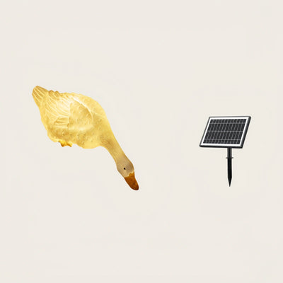  Outdoor Floor Lamp – White Resin Goose Design for Courtyard